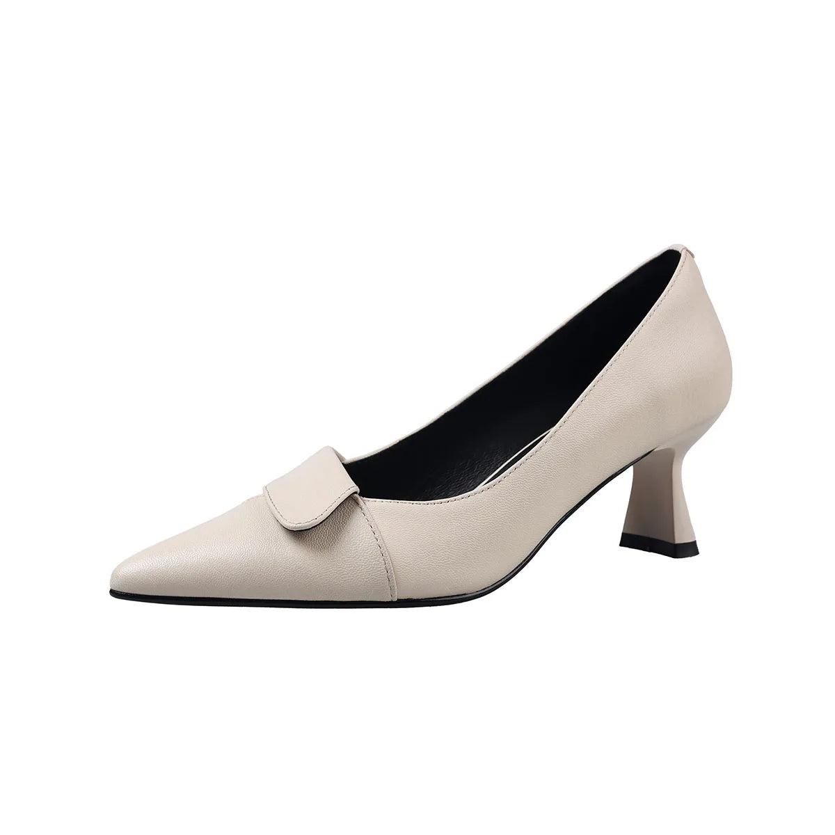 Arden Furtado Sheepskin Pointed Toe Chunky Pumps