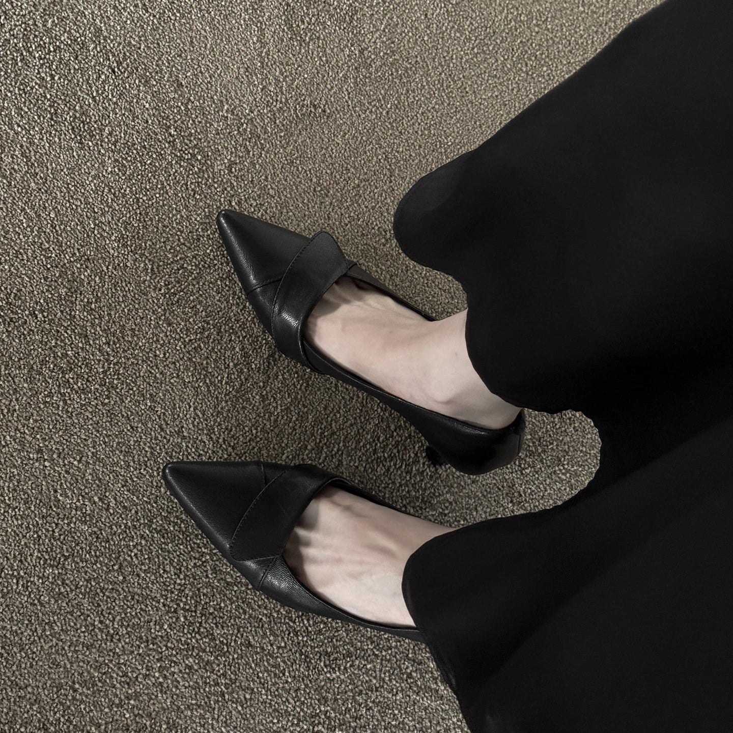 Arden Furtado Sheepskin Pointed Toe Chunky Pumps